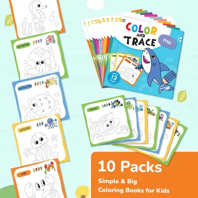 Malbuch-Set mit 10 Büchern für Kinder von 3 bis 6 Jahren - 3