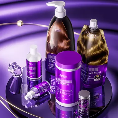 KORMESIC keratin tam İngilizce şampuan şampuan saç maskesi serisi pürüzsüz saç bakımı üreticisi toptan satış