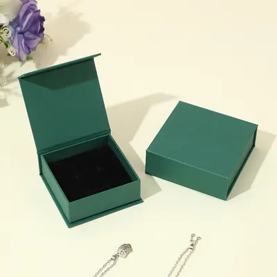 In stock, jewelry box with magnetic lid and gold printed paper packaging, wholesale for rings, necklaces, bracelets and accessories. - 13