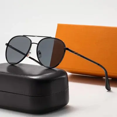 Unisex Metal Large-Frame Double-Bridge Frog Sunglasses - 7