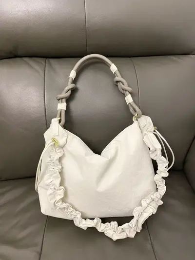 LU Convertible 1.5L 6.5L 16L Large Capacity Hobo Bag Pleated Cloud Crossbody Underarm Bag - 11