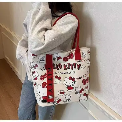 Large Capacity Cute Cartoon Canvas Tote Bag for Women - 2