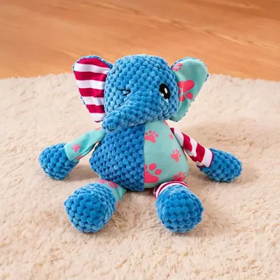 Plush Fox and Elephant Pet Toy with Squeaker for Small Dogs - 6