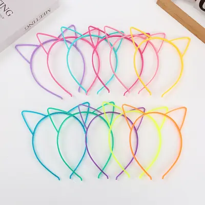 Fluorescent Cat Ear Headband, Glow-in-the-Dark Plastic for Kids