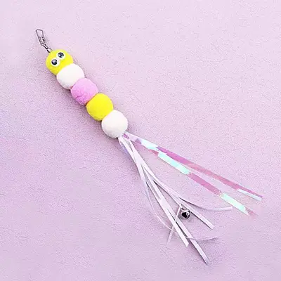 Retractable Cat Teaser Wand Set with Feathers and Bells - 11