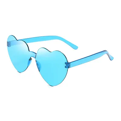 Heart-Shaped Frameless Jelly Color Sunglasses