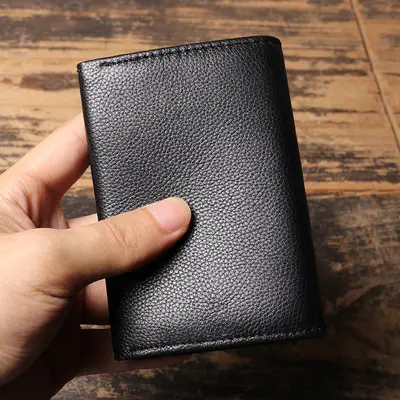 Herren-Clutch aus Echtleder mit Münzfach und Kartenfächern - 4