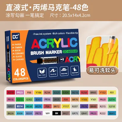 Akrilik marker yumuşak başlı 24-48 renk - 10