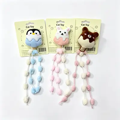 Catnip Teething Cat Toy with Interactive Teaser Wand - 6
