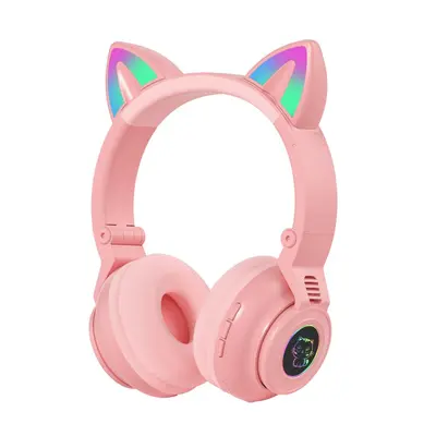 Glänzende süße Katzenohr-Gaming-Kopfhörer Bluetooth-Kopfhörer mit langer Akkulaufzeit hochwertiger grenzüberschreitender Kopfhörer