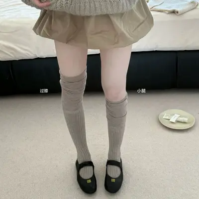Damen-Overknee-Socken aus nahtloser Baumwolle - 3