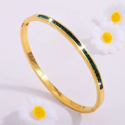 Titanstahl-Armband, vollständig mit Mikrodiamanten besetzt - 10