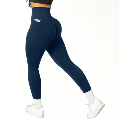 High-Waist Women's Yoga Pants with Side Pockets, Plus Size Stretch - 7