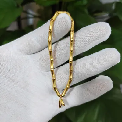 Chinesischer Bambusknoten-Armband, Paar-Set, vergoldete Perlen - 8