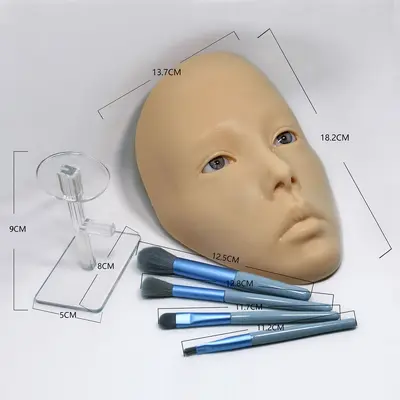 Ganzes Gesicht Make-up Anwendungstafel Make-up Artefakt Modell Maske Anfänger Anfänger Augenbrauen zeichnen echte Silikon Haut falsches Gesicht