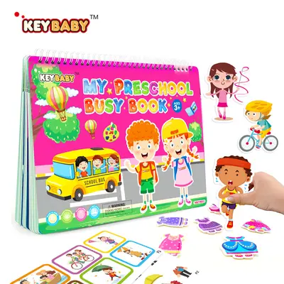 keybaby Quiet Book, wiederablösbare Sticker, Busy Book - 12