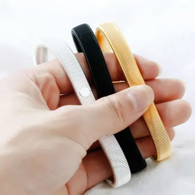 Men's Metal Spring Bracelet, Elastic Arm Ring, Arm Band
