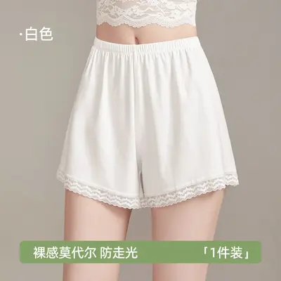 Women's Modal Safety Shorts, Anti-Glare Base Layer, Lace, Plus Size - 8