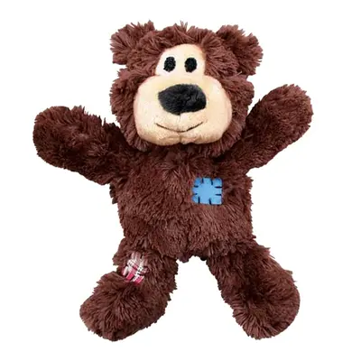 Американский бренд KONG Игрушка для собак Patch Bear для домашних животных, устойчивая к жеванию, верёвочный узел, плюшевая игрушка для прорезывания зубов, снятие скуки, игрушка для щенков от скуки, перетягивание