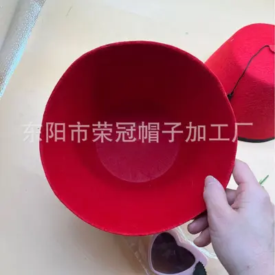 Red Turkish Hat with Flat Top and Hanging Tassel, Non-Woven