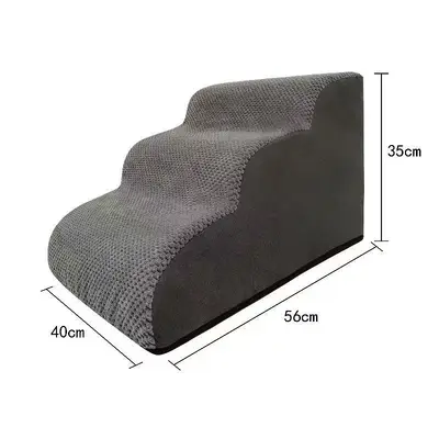 Washable Dog Stairs with Grey Sponge Steps for Small and Medium Dogs