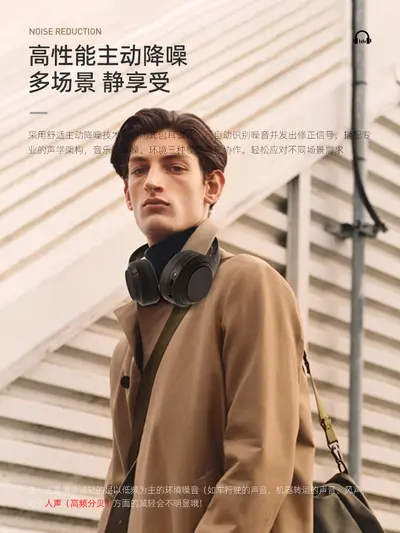 Yeni özel model Bluetooth ANC başa takılan gürültü azaltma kulaklığı ultra uzun pil ömrü kablosuz müzik oyunu e-spor kulaklığı