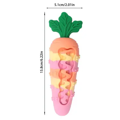 Silicone Carrot Dog Toy, Squeaky, Bite-Resistant for Teething - 5