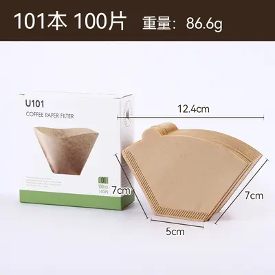 Fächerförmiges Einweg-Kaffeefilterpapier, 102 g/m² - 12