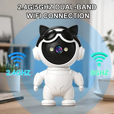 Tuya Smart WiFi Cartoon Robot Security Surveillance Mobile Remote Control HD Night Vision 5G Camera