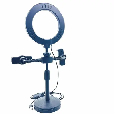 Hersteller Direktversorgung 6 Zoll 16 cm Drei-Farben-Schönheits-Füllleuchte Doppel-Smartphone-Live-Stream Computer-Moderator Desktop-Ringlichtstativ