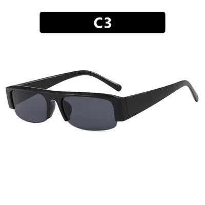 Semi-Rimless Minimalist Retro Sunglasses, Photo-Friendly Design - 8