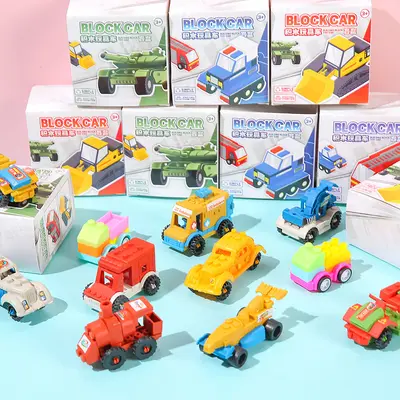 Children's Building Blocks Transforming Toy Car Robot, DIY Model for Boys and Girls - 4