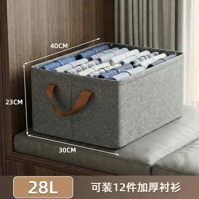 Foldable fabric clothes storage box, large capacity - 7