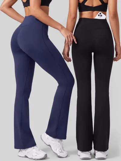 High Waist Butt-Lifting Yoga Pants, Nylon, With Pocket, High Stretch, Breathable - 4