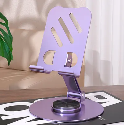 Metal phone stand 360-degree rotating foldable desktop - 9