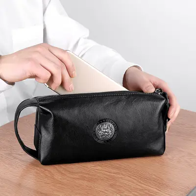 Große Herrenhandtasche aus weichem Leder - 6