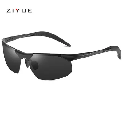 Men's Polarized Metal Retro Half-Frame Sunglasses, Model 8177 - 7