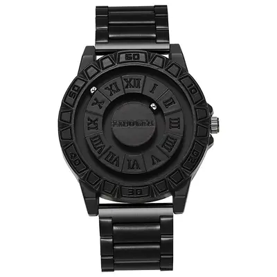 Herren-Quartz-Uhr, Magnetkugel-Design, Stahlarmband - 7