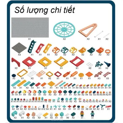 Kaydıraklı çocuk parkur sahne montaj seti, DIY yapı blokları - 5