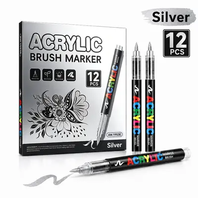 240 renkli akrilik marker seti, yumuşak uç - 8