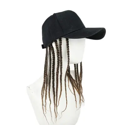 Baseball Cap Wig, One-Piece Synthetic Fiber Long Straight Hair Fashion Wig