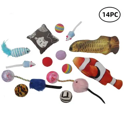 Cat Toy Combo Set with Cat Teaser Wand and Mouse Toys - 5