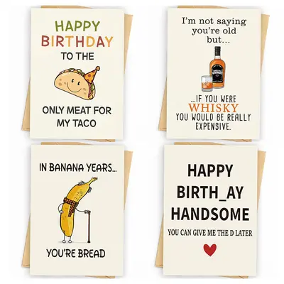 Funny Birthday Card for Husband, Men's Birthday Design