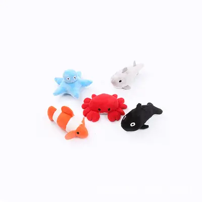 Ocean Series Plush Crab and Fish Cat Toy with Catnip, Chew Resistant - 3