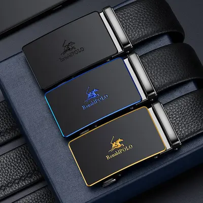 Boston Paul men's belt, genuine leather, automatic buckle