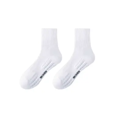 Men's Pure Cotton Athletic Running Socks Mid-Calf Towel Bottom Shock-Absorbing Basketball Socks Ankle Socks Crew Socks Fall Winter Men's Socks