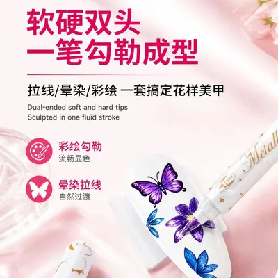 Wholesale Dual-tip Metal Marker Set Acrylic Paint Markers Professional Nail Art Drawing Pens