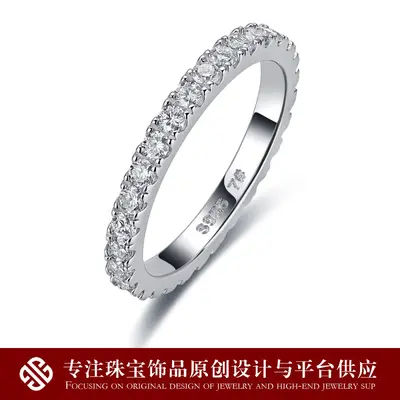 S925 gümüş moissanite yüzük, tam taş döşeme - 2