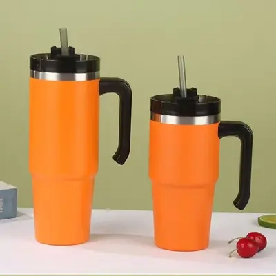 Autothermobecher, 20oz und 30oz, 304 Edelstahl, mit Griff und Strohhalm - 9