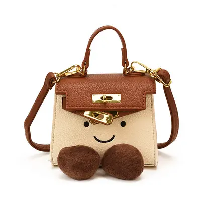 Kids Mini Crossbody Bag, Smiley Lychee Pattern Cartoon Handbag